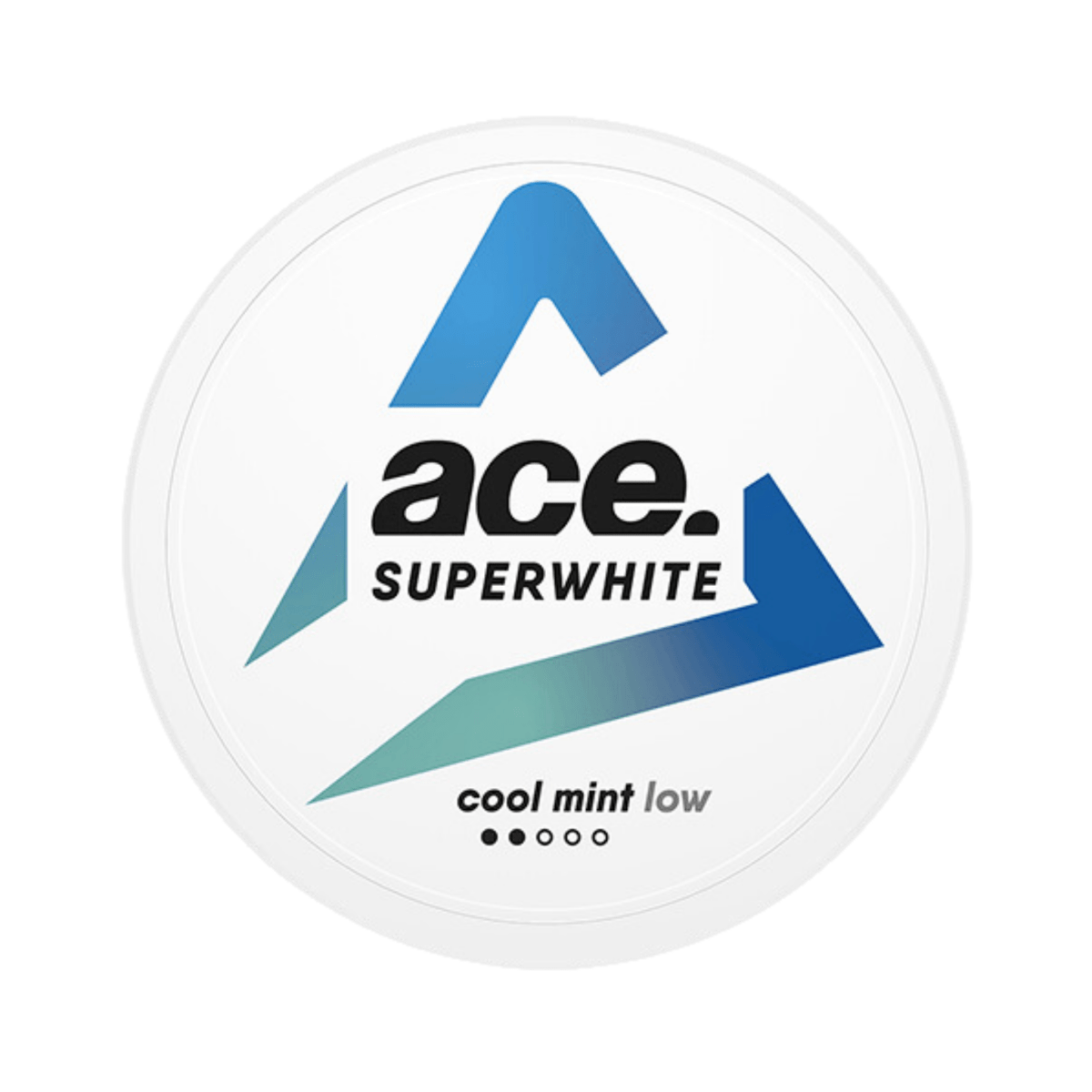 ACE Cool Mint Low nicotine pouch can – Slim all-white, 3.9 mg, 20 pouches