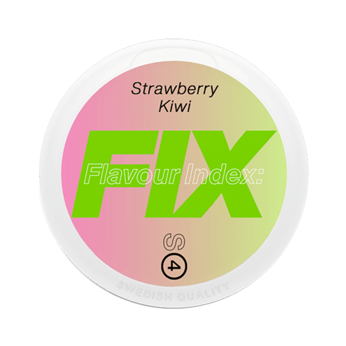 Fix Strawberry Kiwi nicotine pouch can – Slim dry format, 9.8 mg, 20 pouches