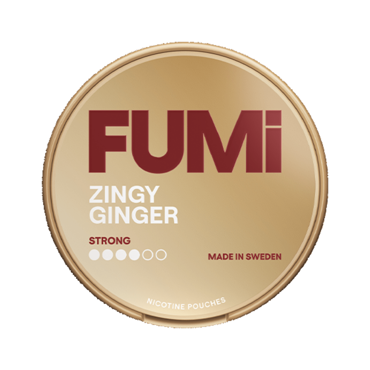 FUMi Zingy Ginger Strong nicotine pouch can – Slim dry, 8mg, 20 pouches