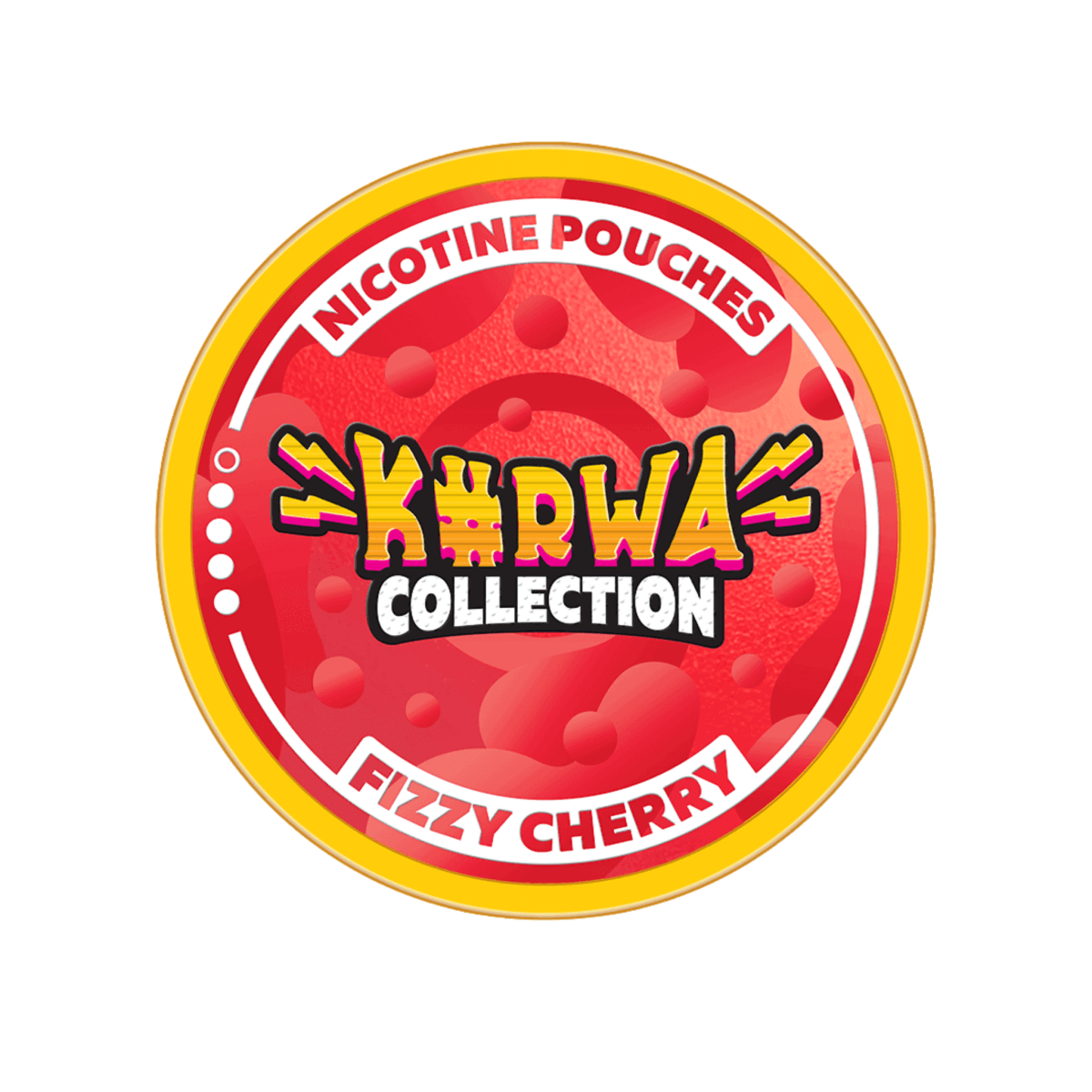 Kurwa Fizzy Cherry nicotine pouch can – Slim, 12mg, 20 pouches