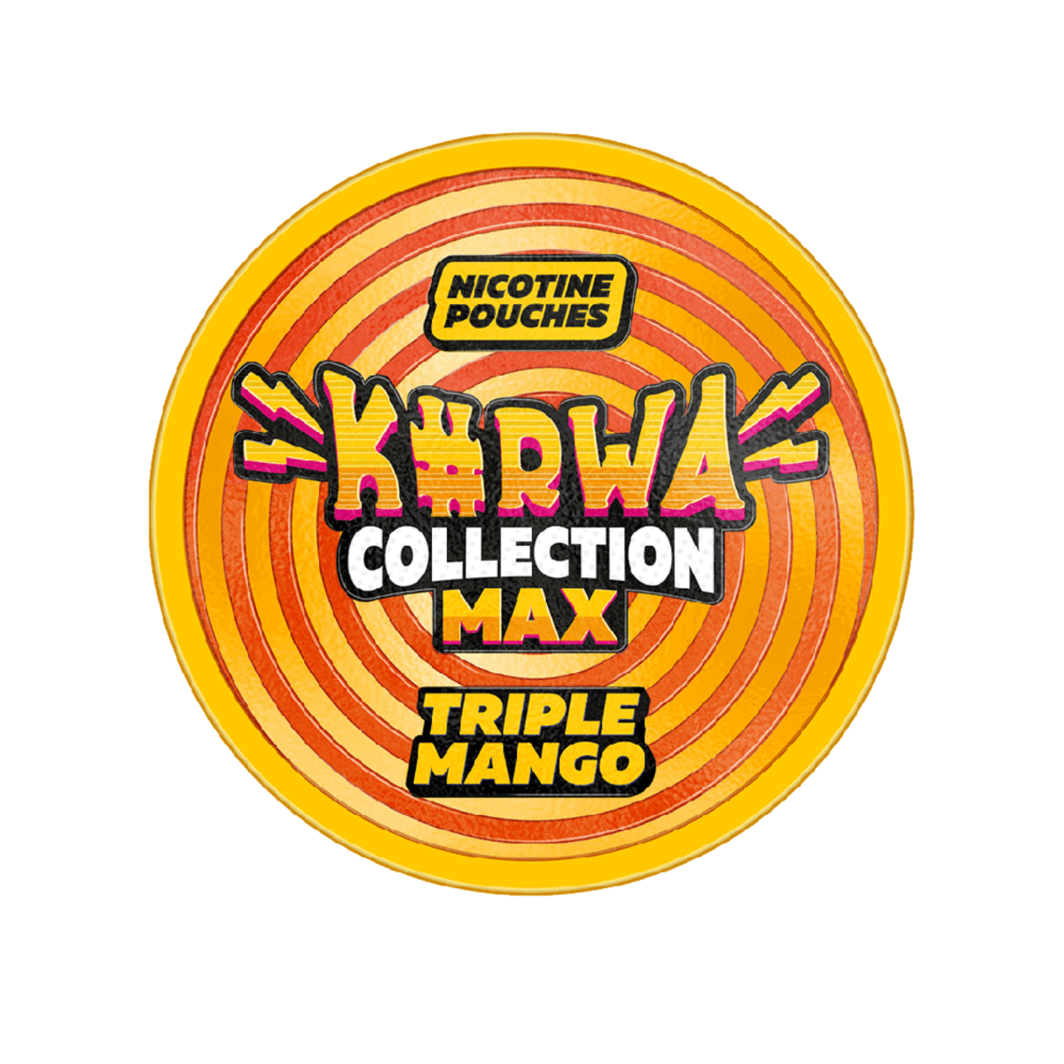 Kurwa Triple Mango MAX nicotine pouch can – Slim, 43mg, 20 pouches