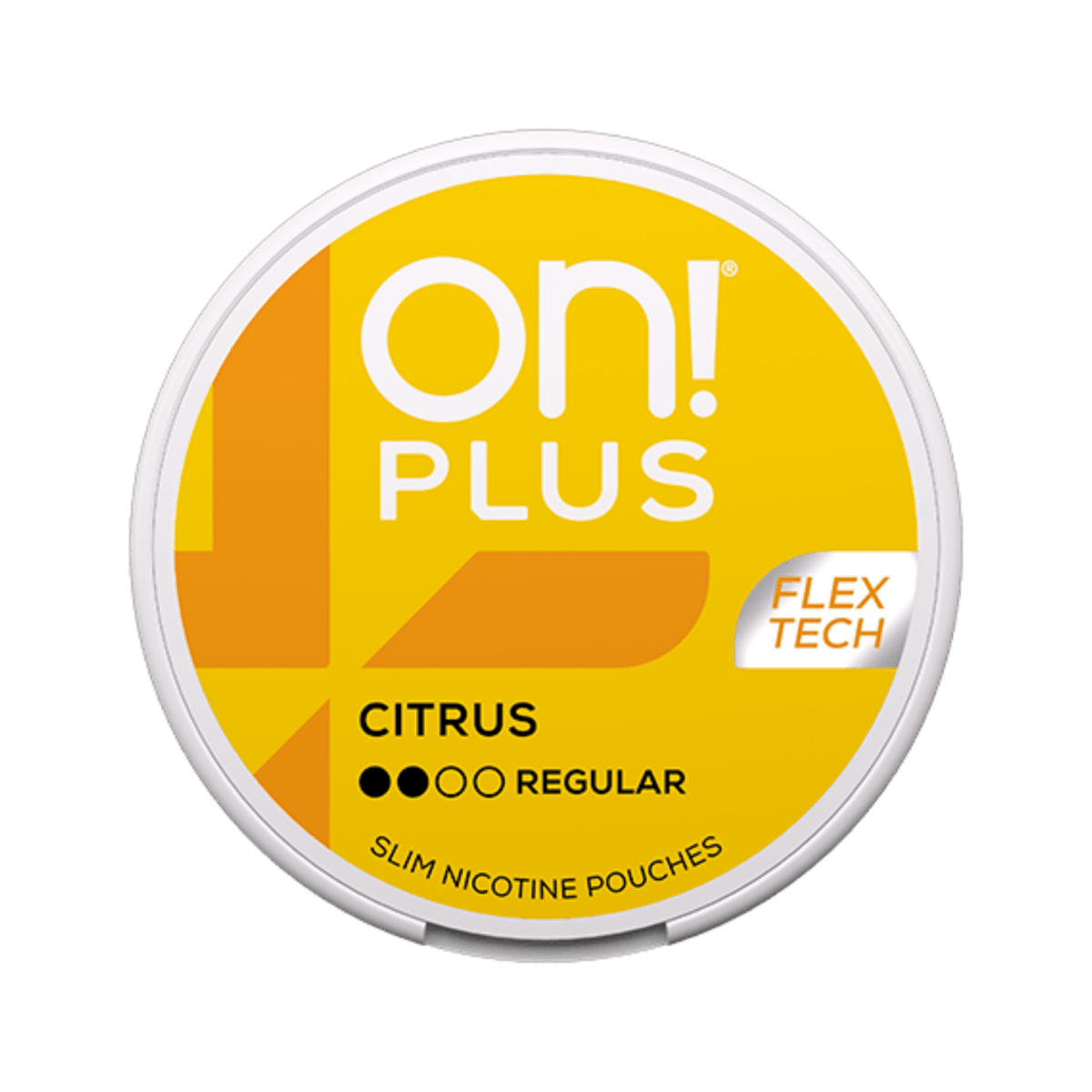 On! PLUS Citrus Regular nicotine pouch can – Slim moist, 6mg, 20 pouches