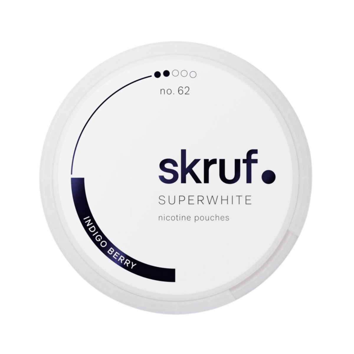 SKRUF No.62 Indigo Berry nicotine pouch can – Slim semi-moist, 6mg, 24 pouches