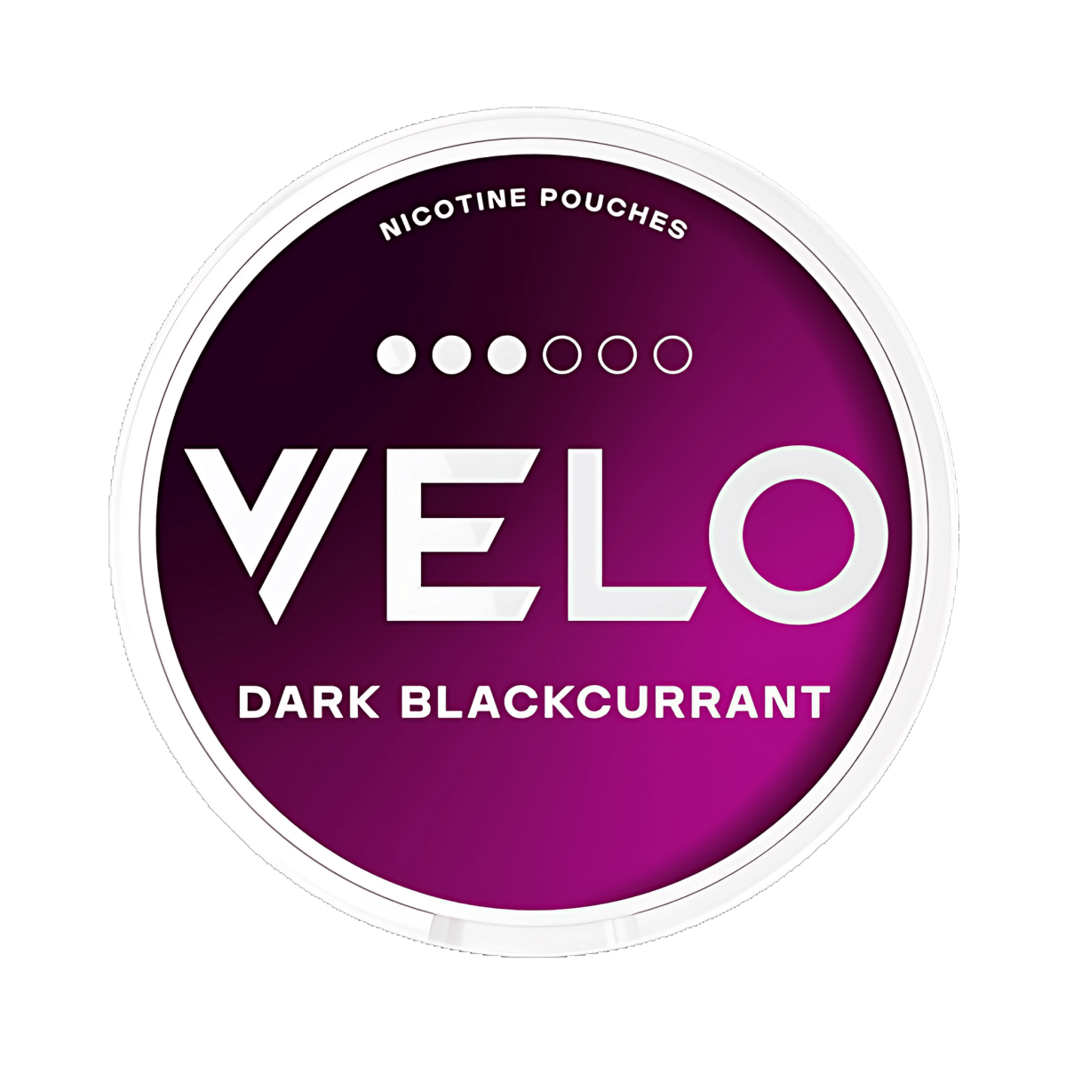 VELO Dark Blackcurrant nicotine pouch can – Slim, 8mg, 20 pouches