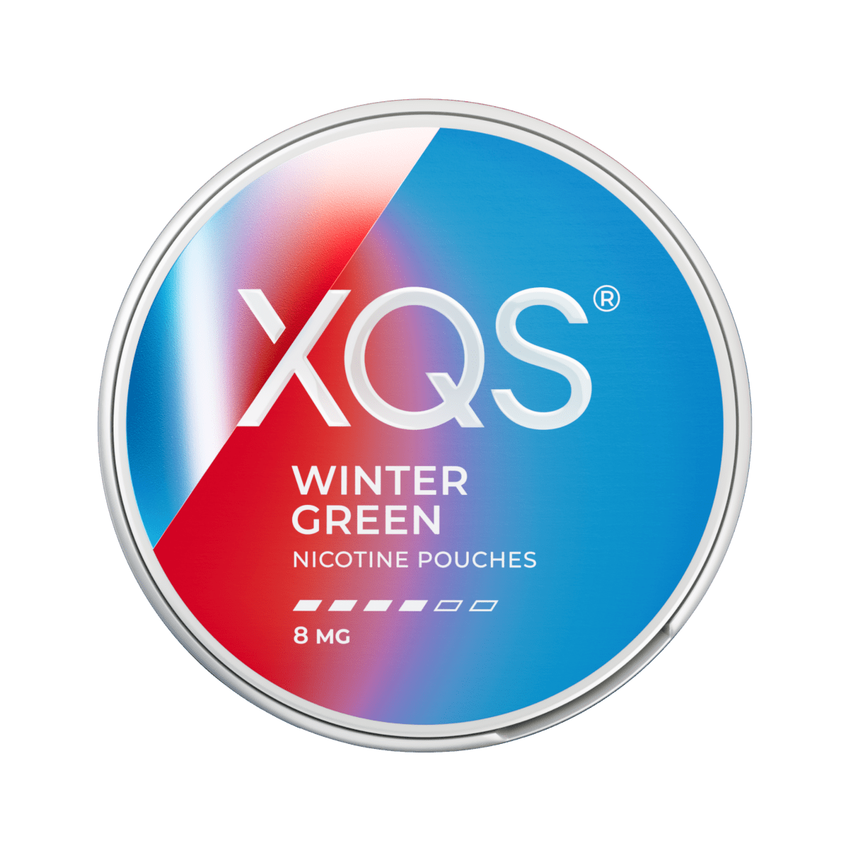 XQS Wintergreen nicotine pouch can – Slim moist, 8 mg, 20 pouches