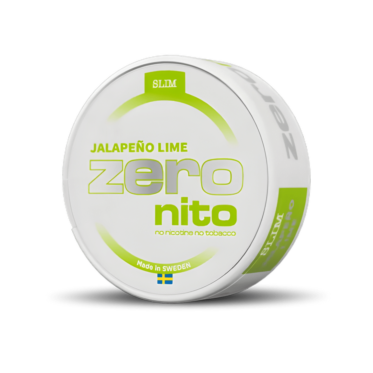 Zeronito Jalapeño Lime Slim nicotine-free pouch can – Slim, 0mg, 20 pouches