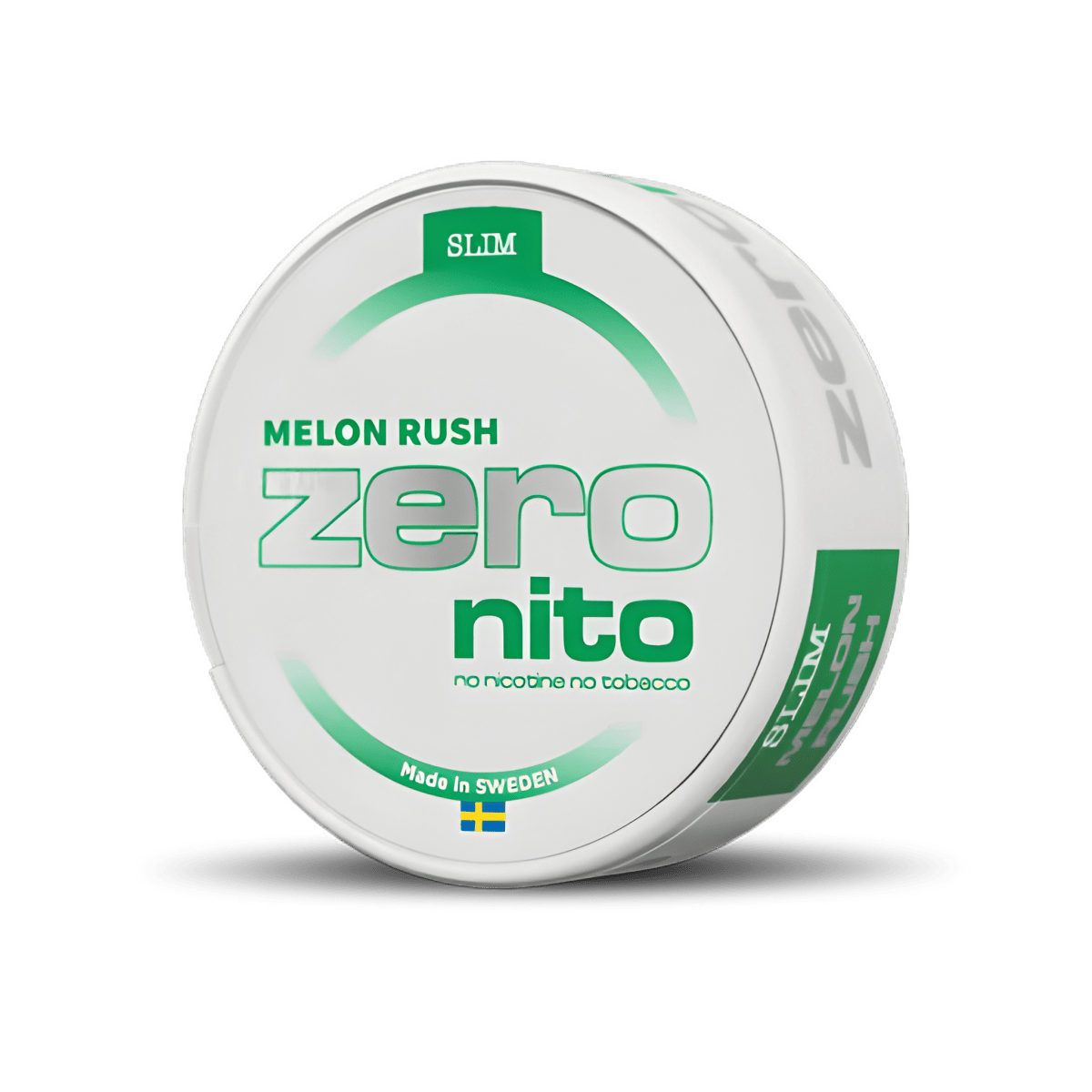 Zeronito Melon Rush Slim nicotine-free pouch can – Slim, 0 mg, 20 pouches