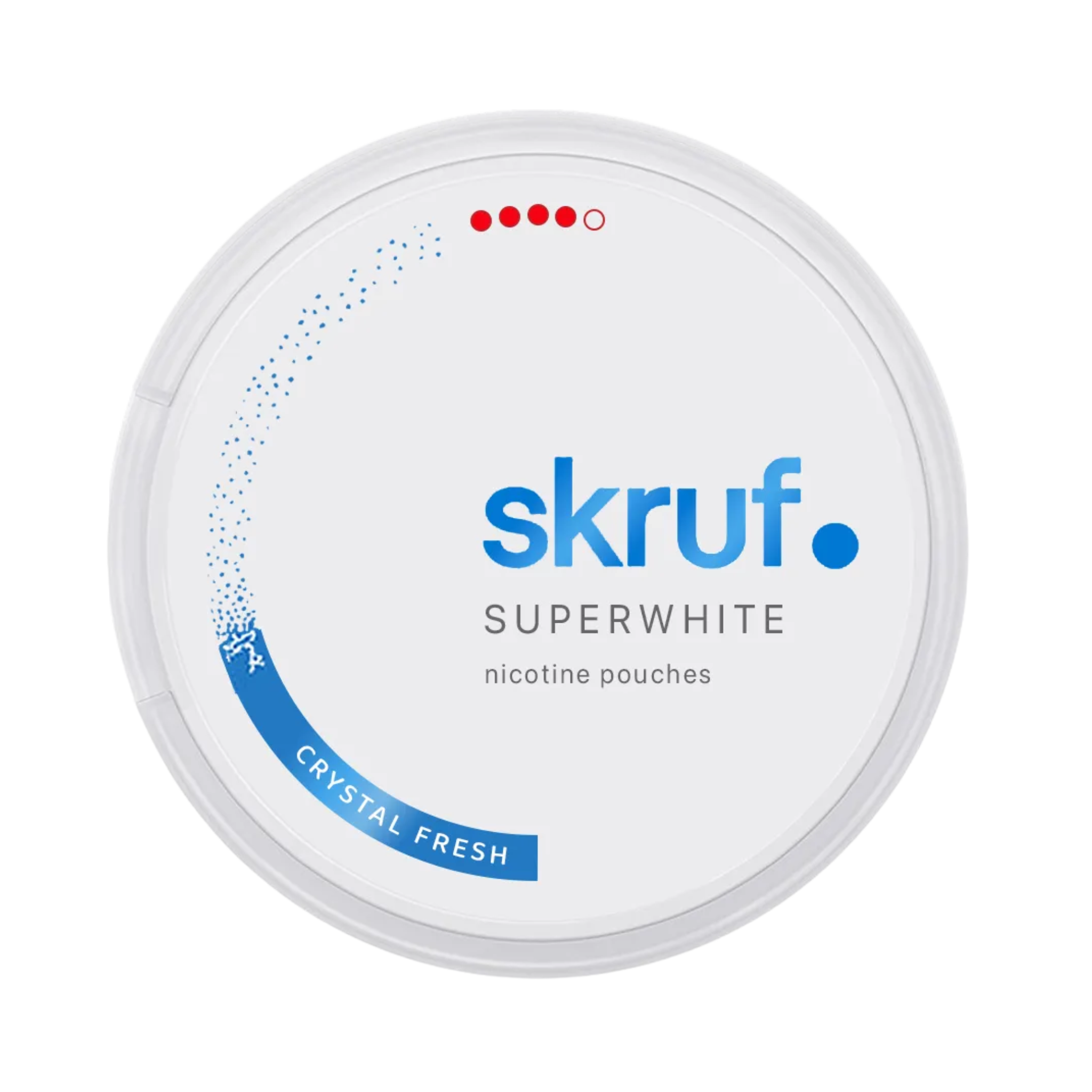 Skruf Crystal Fresh Xtra Strong nicotine pouch can – Slim semi-moist, 12 mg, 24 pouches