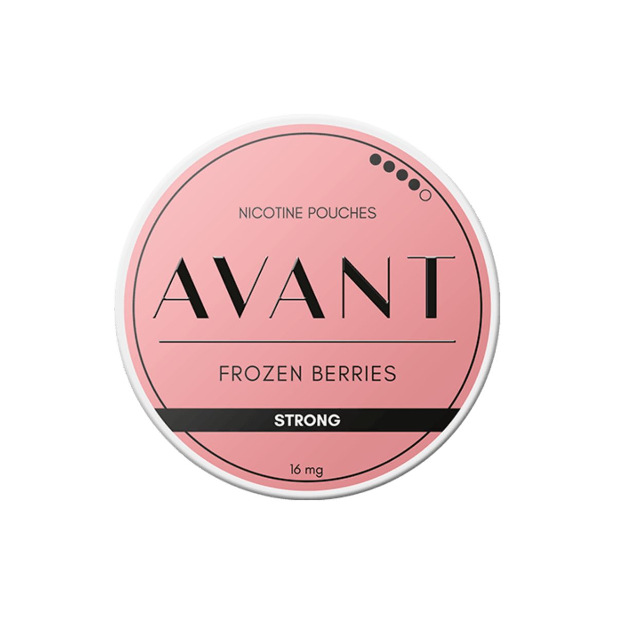 Avant Frozen Berries Strong nicotine pouch can – Slim all-white, 10.4mg, 20 pouches